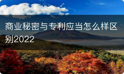 商业秘密与专利应当怎么样区别2022