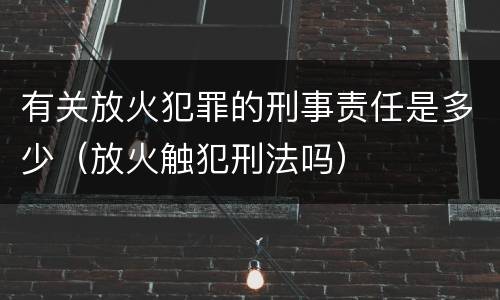 有关放火犯罪的刑事责任是多少（放火触犯刑法吗）