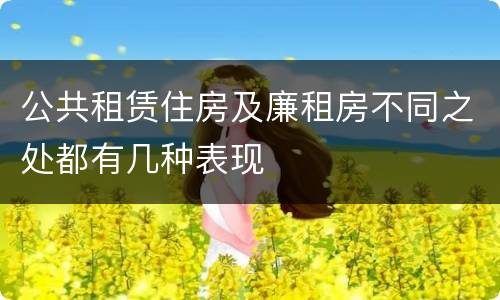 公共租赁住房及廉租房不同之处都有几种表现