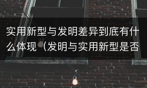 实用新型与发明差异到底有什么体现（发明与实用新型是否具有实用性）