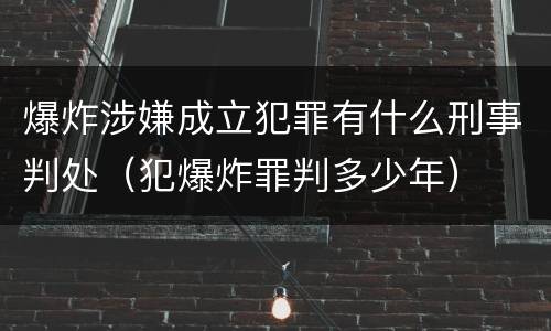 爆炸涉嫌成立犯罪有什么刑事判处（犯爆炸罪判多少年）