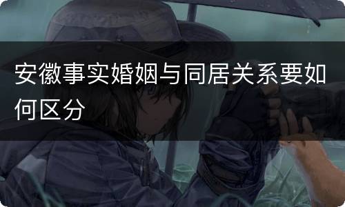 安徽事实婚姻与同居关系要如何区分