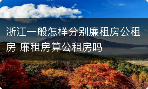 浙江一般怎样分别廉租房公租房 廉租房算公租房吗