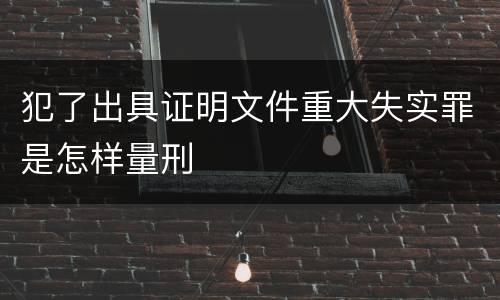 犯了出具证明文件重大失实罪是怎样量刑