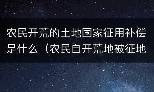 农民开荒的土地国家征用补偿是什么（农民自开荒地被征地占用,给农民补偿吗?）