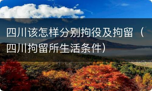 四川该怎样分别拘役及拘留（四川拘留所生活条件）