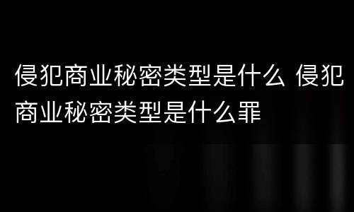 侵犯商业秘密类型是什么 侵犯商业秘密类型是什么罪