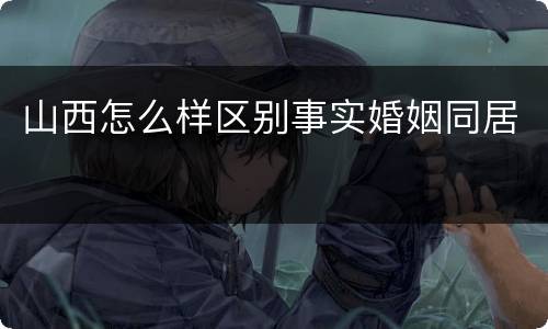 山西怎么样区别事实婚姻同居