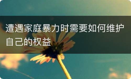遭遇家庭暴力时需要如何维护自己的权益