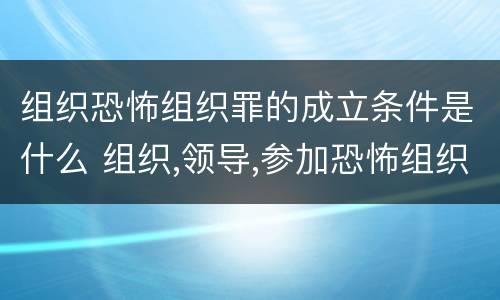 组织恐怖组织罪的成立条件是什么 组织,领导,参加恐怖组织罪的构成要件