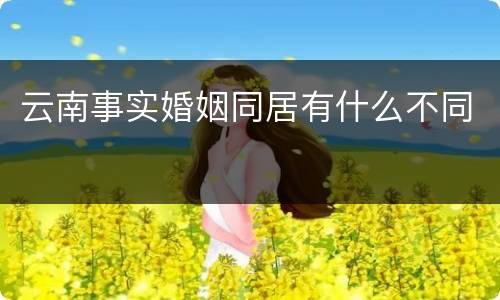 云南事实婚姻同居有什么不同