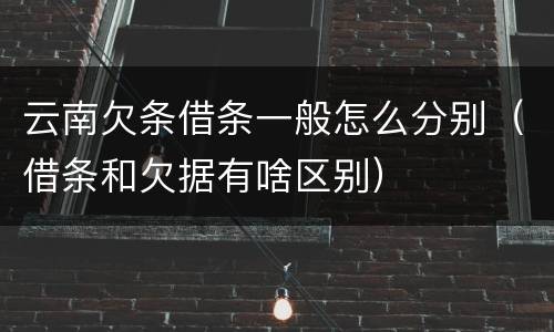 云南欠条借条一般怎么分别（借条和欠据有啥区别）