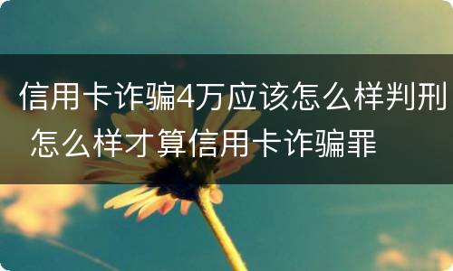 信用卡诈骗4万应该怎么样判刑 怎么样才算信用卡诈骗罪