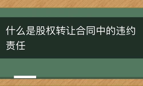 什么是股权转让合同中的违约责任