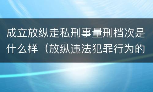 成立放纵走私刑事量刑档次是什么样（放纵违法犯罪行为的罪名）