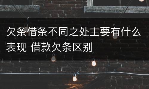 欠条借条不同之处主要有什么表现 借款欠条区别