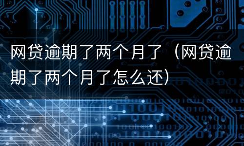 网贷逾期了两个月了（网贷逾期了两个月了怎么还）