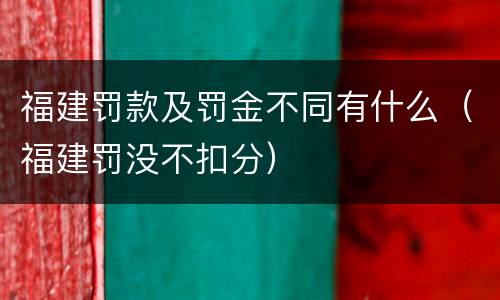 福建罚款及罚金不同有什么（福建罚没不扣分）