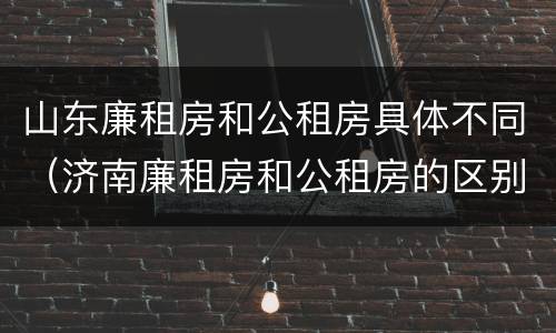 山东廉租房和公租房具体不同（济南廉租房和公租房的区别）