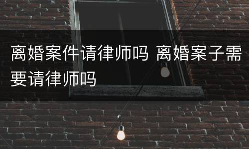 离婚案件请律师吗 离婚案子需要请律师吗