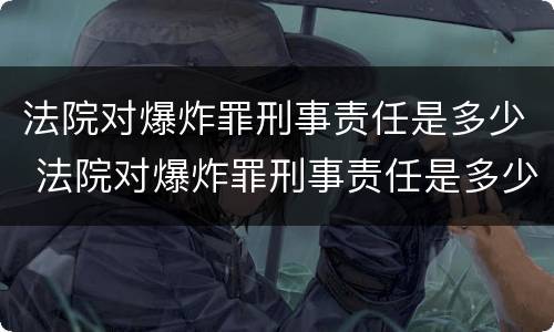 法院对爆炸罪刑事责任是多少 法院对爆炸罪刑事责任是多少条