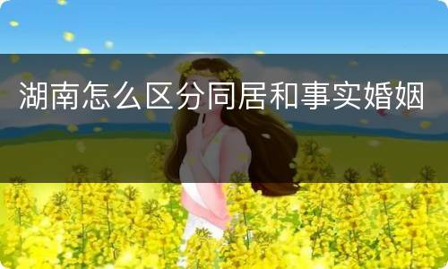 湖南怎么区分同居和事实婚姻