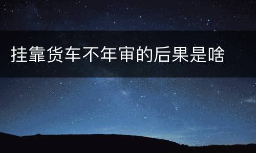 挂靠货车不年审的后果是啥