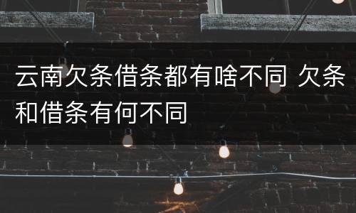 云南欠条借条都有啥不同 欠条和借条有何不同