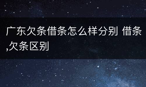 广东欠条借条怎么样分别 借条,欠条区别