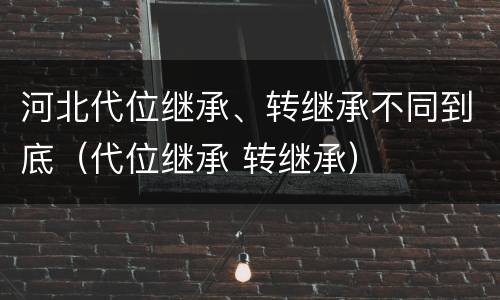 河北代位继承、转继承不同到底（代位继承 转继承）