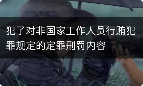 犯了对非国家工作人员行贿犯罪规定的定罪刑罚内容