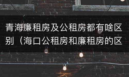青海廉租房及公租房都有啥区别（海口公租房和廉租房的区别）