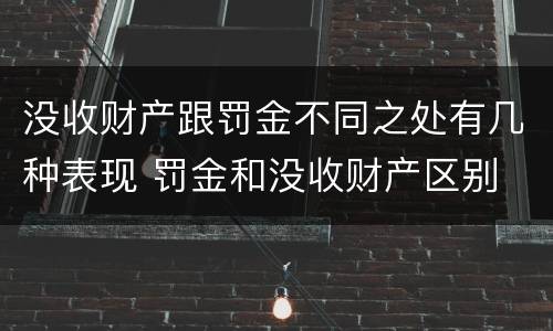 没收财产跟罚金不同之处有几种表现 罚金和没收财产区别