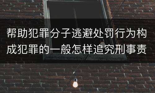 帮助犯罪分子逃避处罚行为构成犯罪的一般怎样追究刑事责任