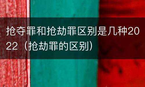 抢夺罪和抢劫罪区别是几种2022（抢劫罪的区别）
