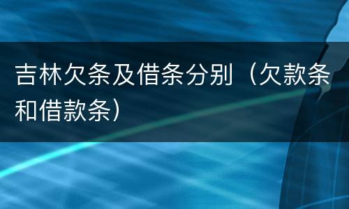 吉林欠条及借条分别（欠款条和借款条）