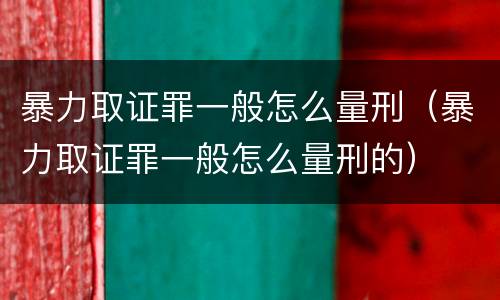 暴力取证罪一般怎么量刑（暴力取证罪一般怎么量刑的）