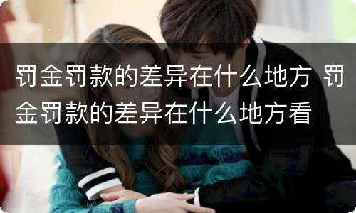 罚金罚款的差异在什么地方 罚金罚款的差异在什么地方看