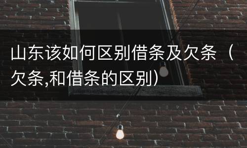 山东该如何区别借条及欠条（欠条,和借条的区别）