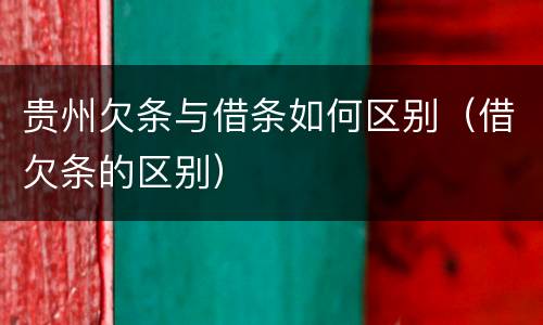 贵州欠条与借条如何区别（借欠条的区别）