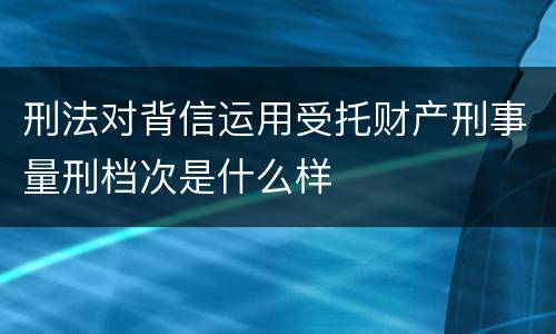 刑法对背信运用受托财产刑事量刑档次是什么样