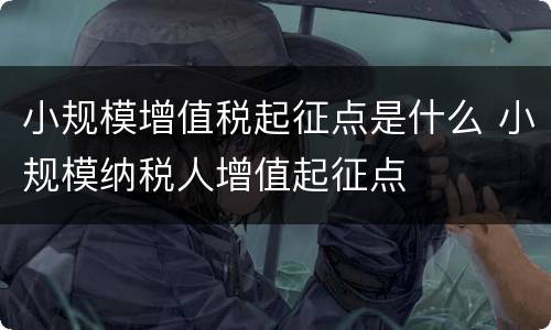 小规模增值税起征点是什么 小规模纳税人增值起征点