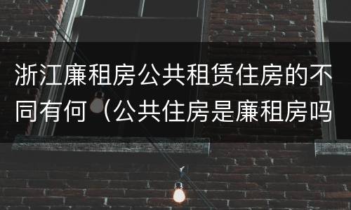 浙江廉租房公共租赁住房的不同有何（公共住房是廉租房吗）