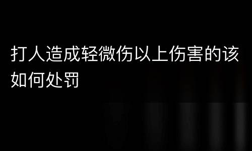 打人造成轻微伤以上伤害的该如何处罚