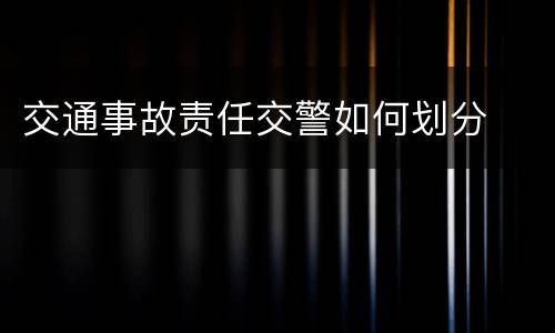 交通事故责任交警如何划分