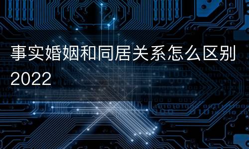 事实婚姻和同居关系怎么区别2022
