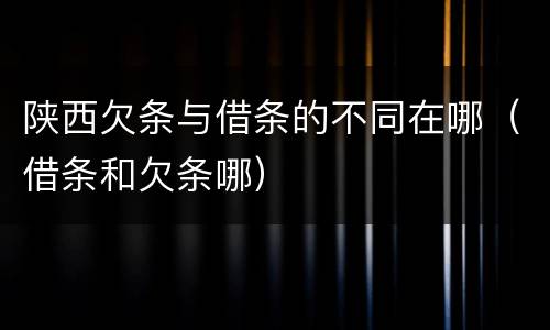 陕西欠条与借条的不同在哪（借条和欠条哪）