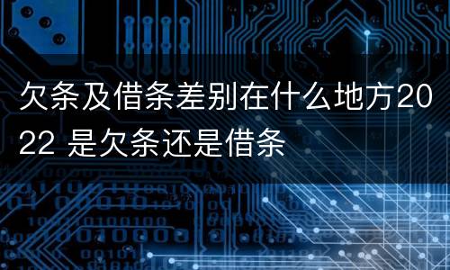 欠条及借条差别在什么地方2022 是欠条还是借条
