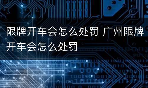 限牌开车会怎么处罚 广州限牌开车会怎么处罚