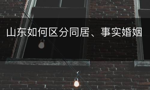 山东如何区分同居、事实婚姻